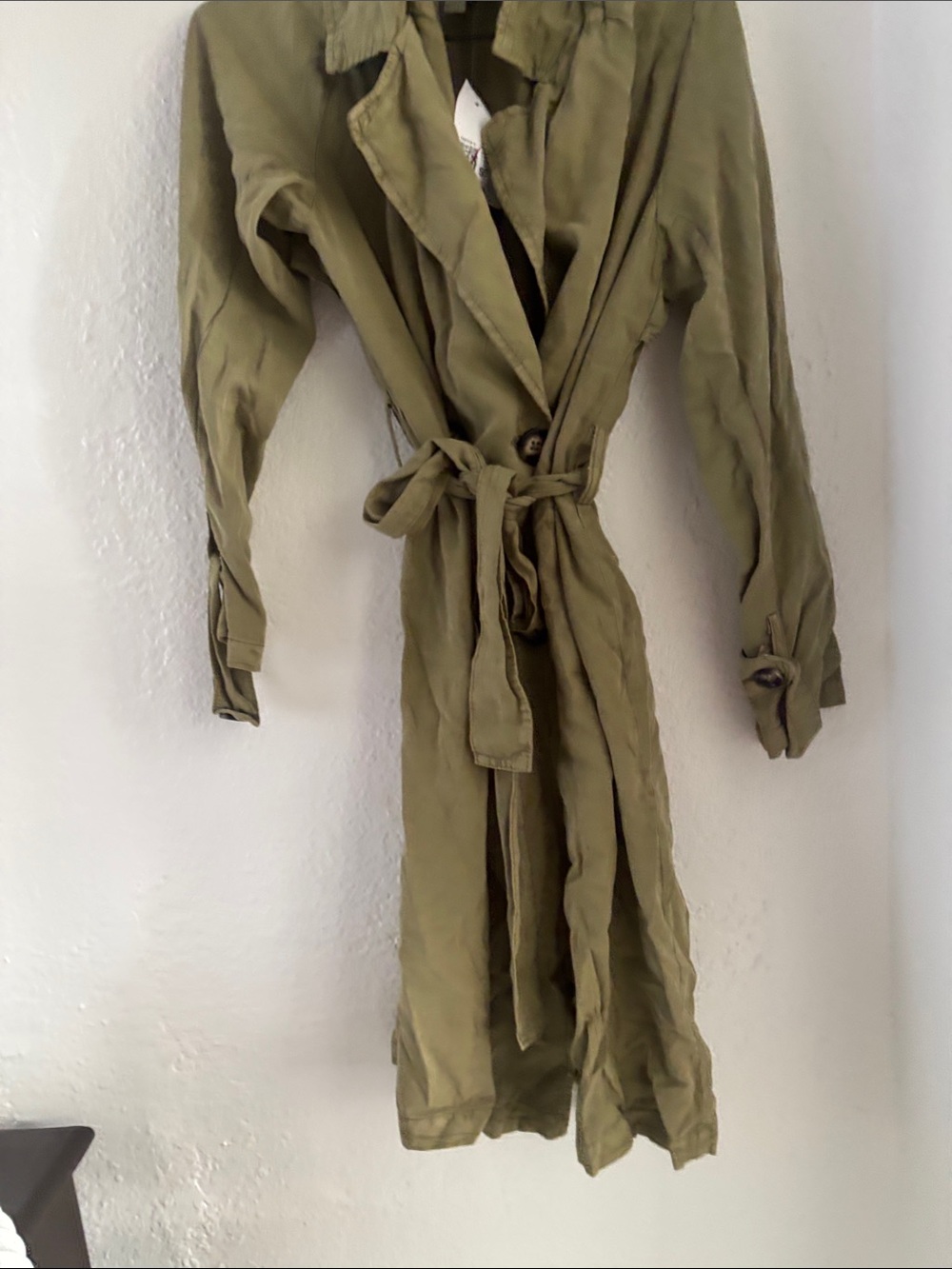 Forever 21 Olive Utility Trench Jacket